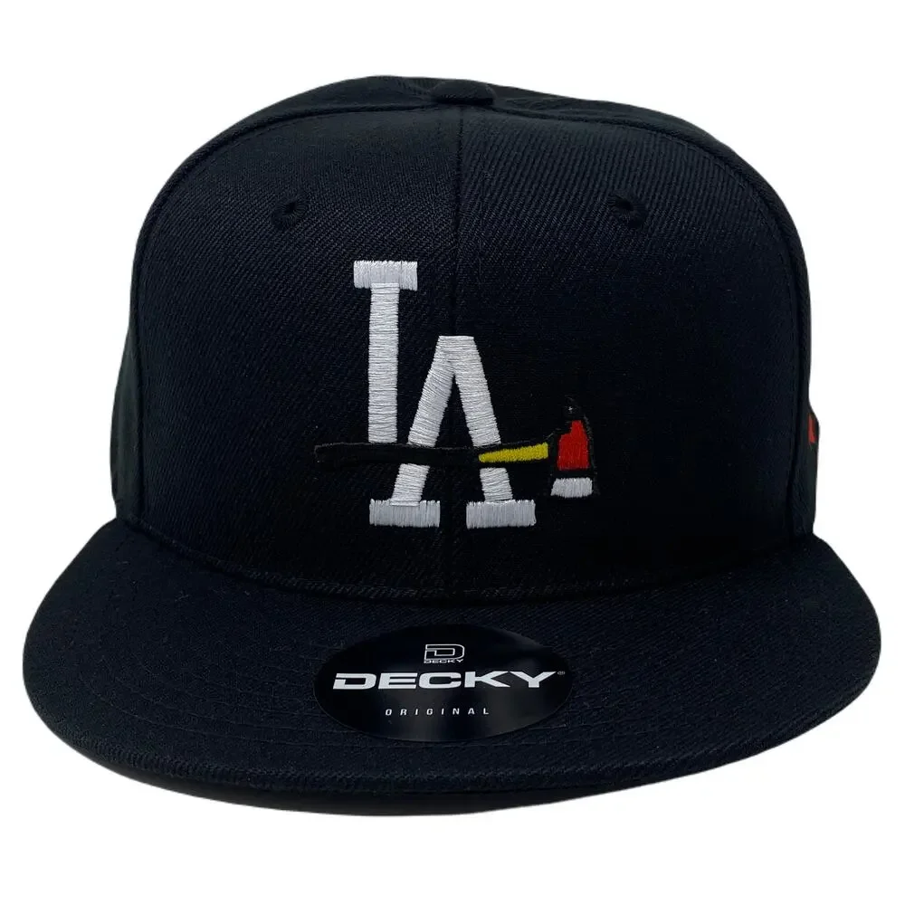 Los Angeles LA Axe Snapback Hat All Black